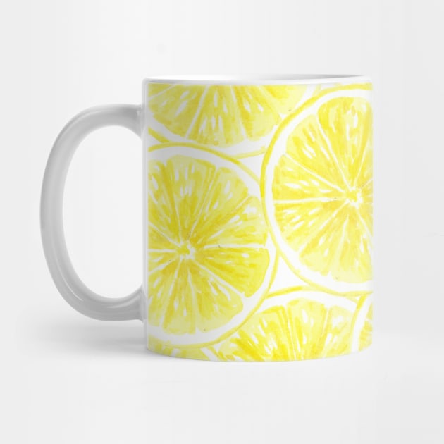 Lemon slices pattern watercolor by katerinamk